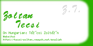 zoltan tecsi business card